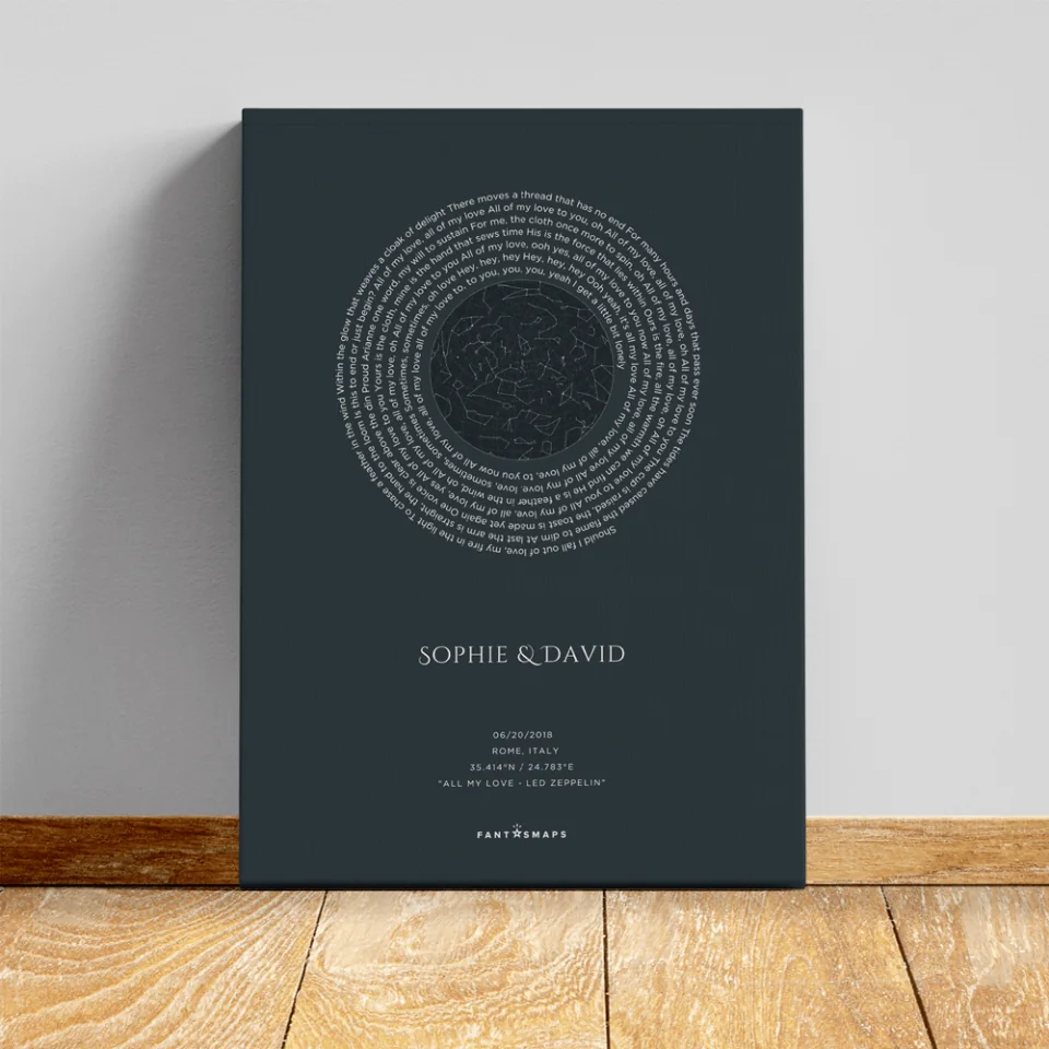 Star Map Song Canvas - fantasmaps.com