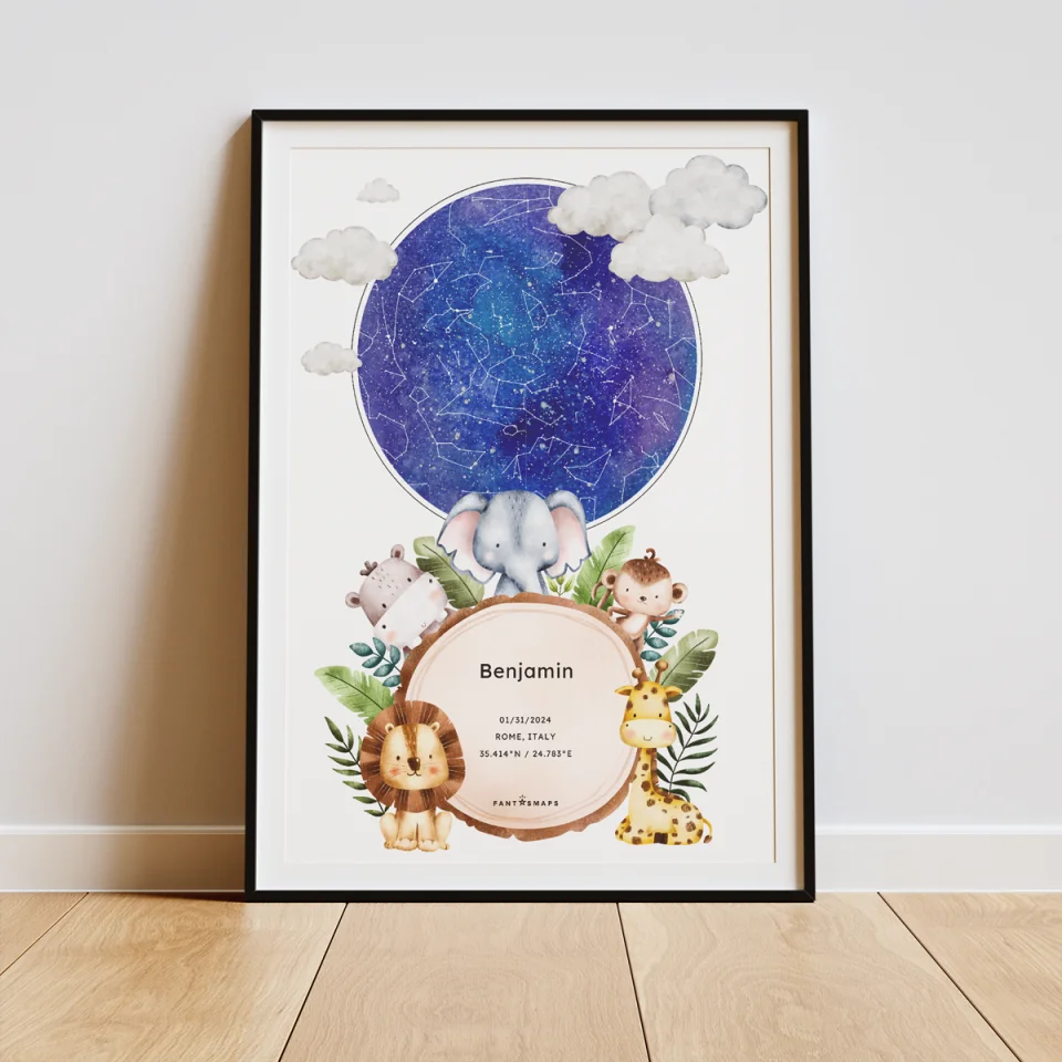 Baby Star Map Premium Poster - fantasmaps.com