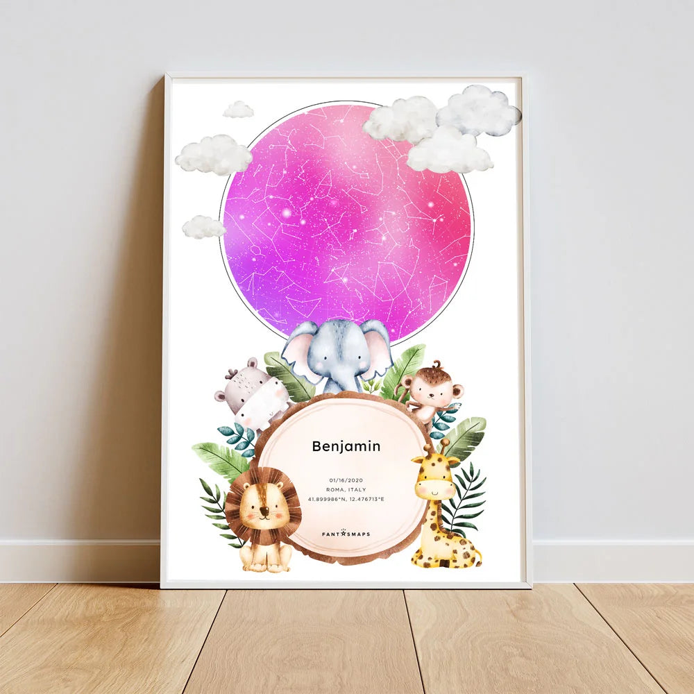 Baby Star Map Poster - fantasmaps.com