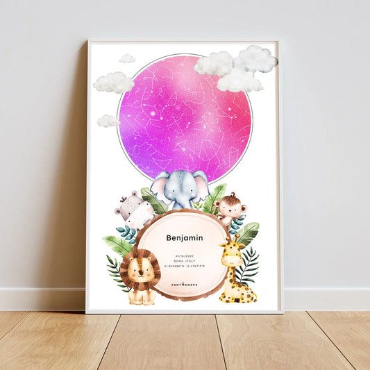 Baby Star Map Poster - fantasmaps.com