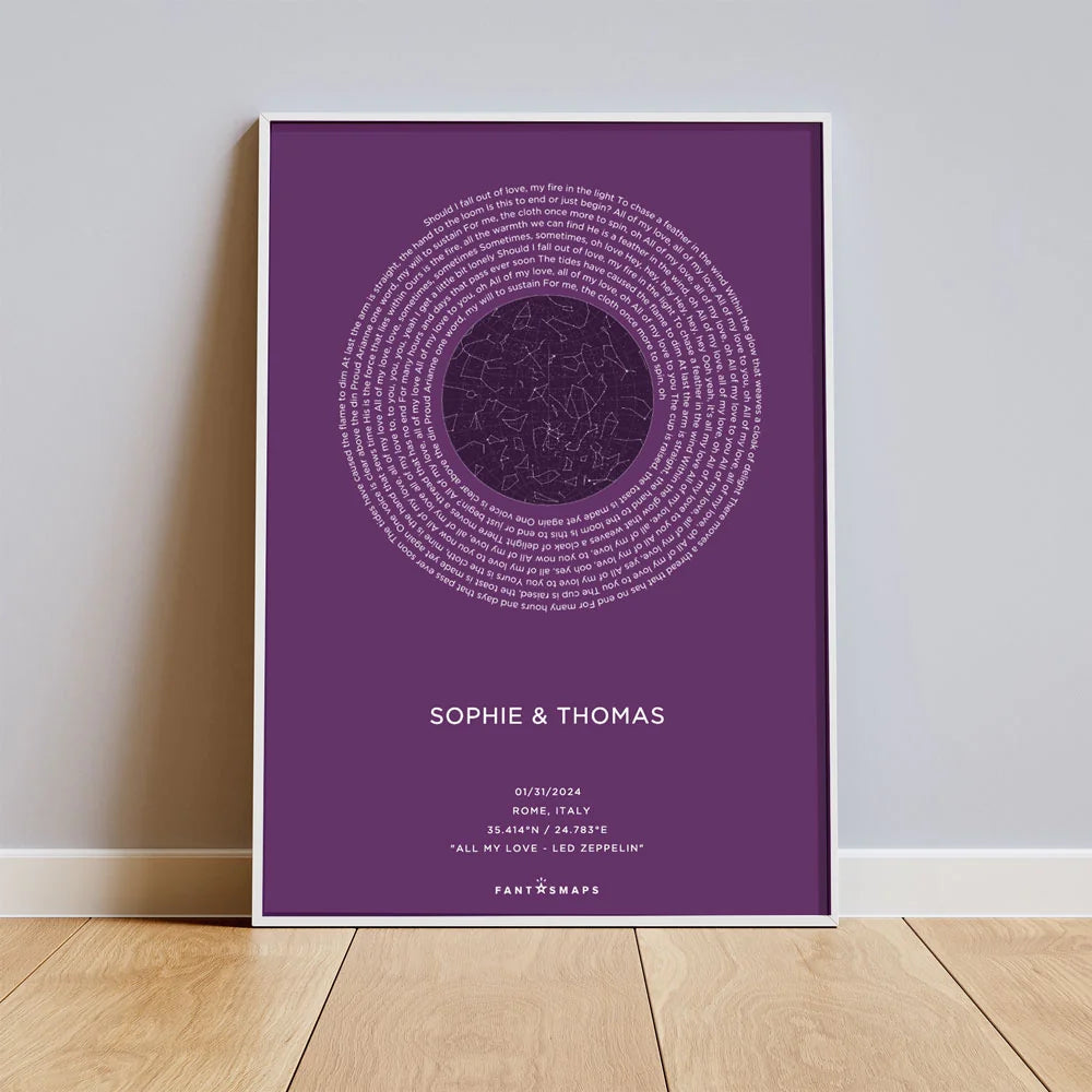 Star Map Song Poster - fantasmaps.com